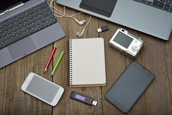 Laptop, tablet and mobile phone — Stock Photo, Image