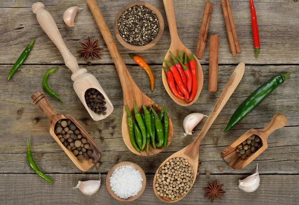 Various spices and seasonings — Stock Photo, Image
