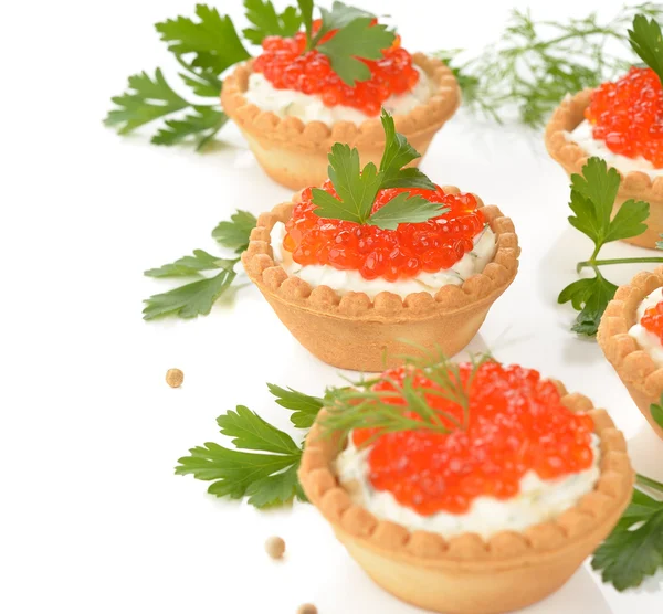 Appetizer with red caviar — Stock Photo, Image