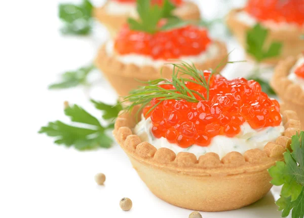 Appetizer with red caviar — Stock Photo, Image