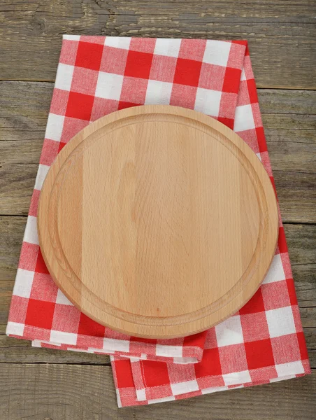 Boards for pizza and red cloth — Stock Photo, Image