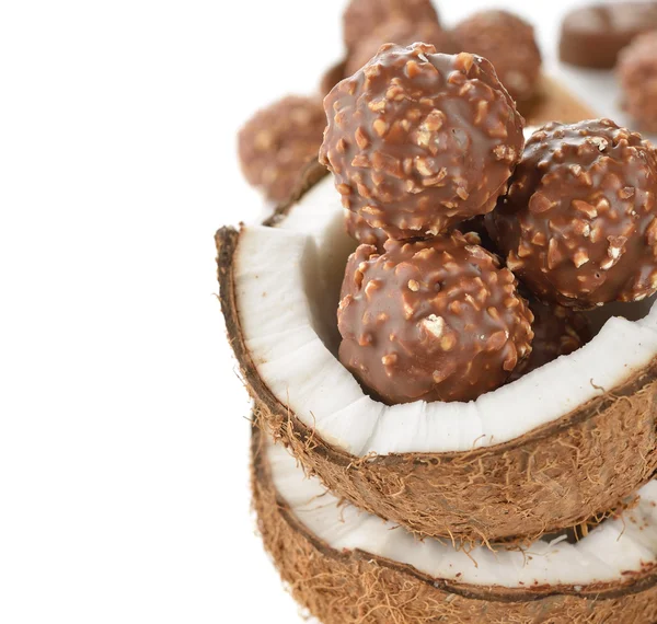 Chocolate praline and coconut — Stock Photo, Image