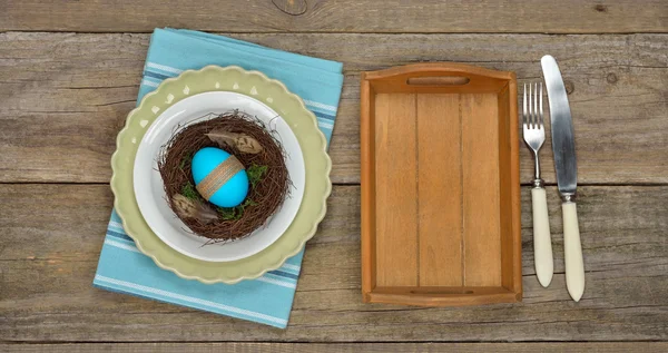 Húsvéti fészek egy tányér — Stock Fotó