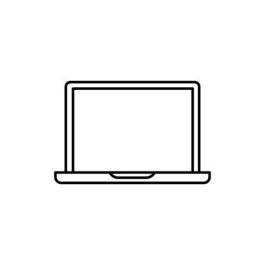 dizüstü bilgisayar veya dizüstü bilgisayar deivice satır veya ana hatlar biçiminde izole edilmiş tek simge