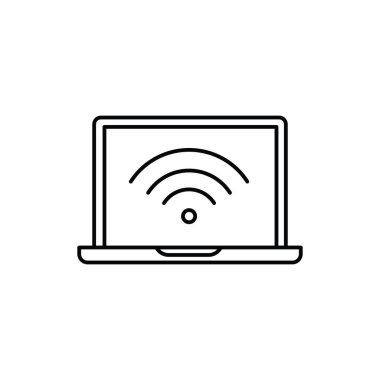 Dizüstü bilgisayarda kablosuz internet ağı üzerinde kablosuz internet teknolojisi Satır veya ana hatlar biçiminde tek bir izole simge