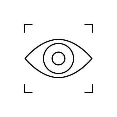 iris veya göz tanıma teknolojisi tek bir izole edilmiş simge çizgi veya dış hat biçimi ile