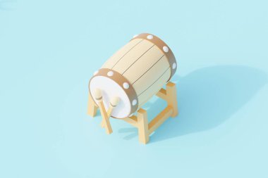 İslami davul ya da insanlara seslenmek için kazılmış geleneksel Endonezya araçlarına dua edin. 3d görüntüleme sonucu