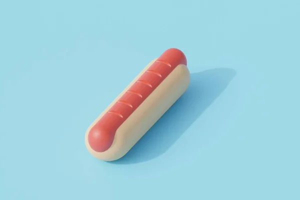 Hotdog Enkel Geïsoleerd Object Illustratie Weergeven Met Isometrische — Stockfoto