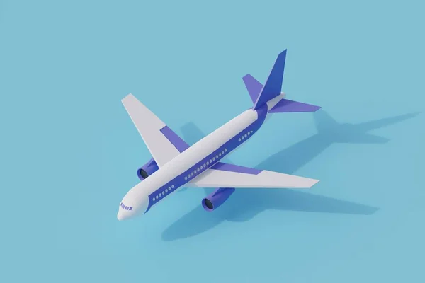 plane single isolated object. 3d render illustration with isometric view