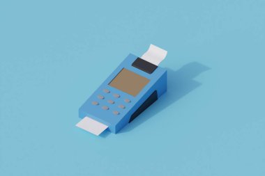 nfc ödeme makinesi tek bir izole nesne. 3d eşölçümleme eşölçümü