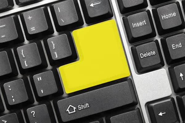 Conceptual keyboard - Blank yellow key — Stock Photo, Image