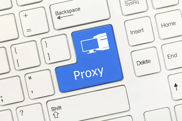 Beyaz kavramsal klavye - Proxy (mavi tuş)