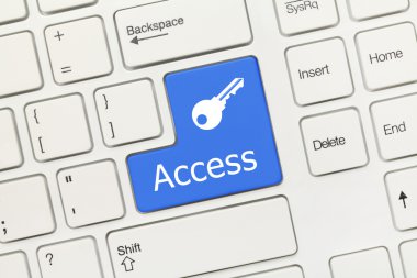 Beyaz kavramsal klavye - Access (mavi düğme anahtar ile)