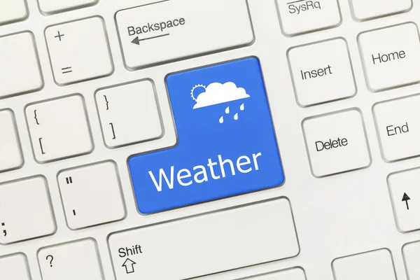 White conceptual keyboard - Weather (blue key) — Stock Photo, Image