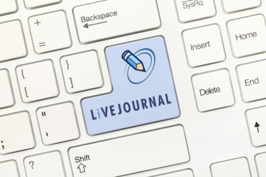 Beyaz kavramsal klavye - Livejournal (anahtar logo ile)