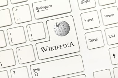 White conceptual keyboard - Wikipedia (key with logotype) clipart