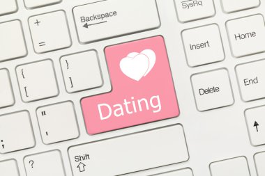 Beyaz kavramsal klavye - Dating (pembe anahtar)
