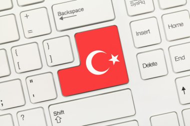 Beyaz kavramsal klavye - Türkiye (anahtar bayrak ile)
