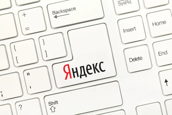 Teclado conceptual blanco - Yandex (tecla con logotipo ) —  Fotos de Stock