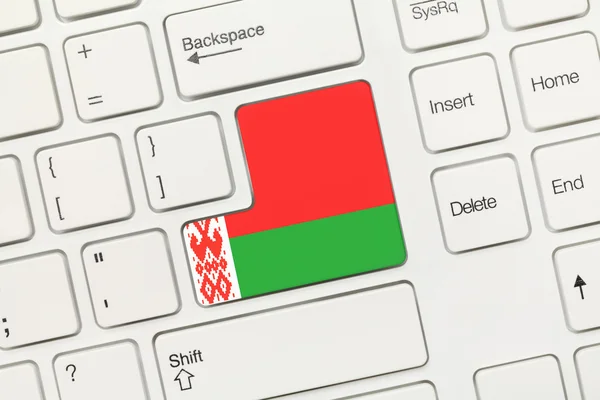 Tastiera concettuale bianca - Belarus (chiave con bandiera ) — Foto Stock