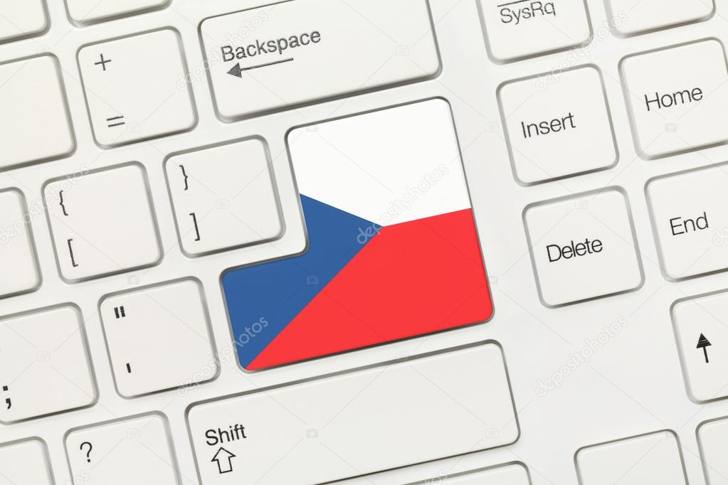 White conceptual keyboard - Czech Republic (key with flag)