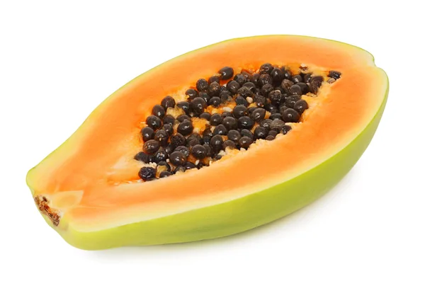 Half ripe papaya (isolated) — Stock Photo, Image