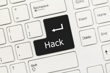 Beyaz kavramsal klavye - Hack (siyah anahtar)