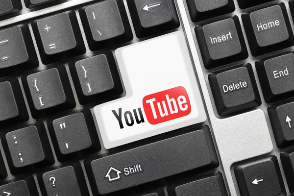 Концептуальні клавіатури - Youtube (клавіша з логотипом) Ліцензійні Стокові Зображення