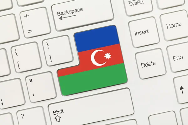 Tastiera concettuale bianca - Azerbaigian (tasto con bandiera ) — Foto Stock