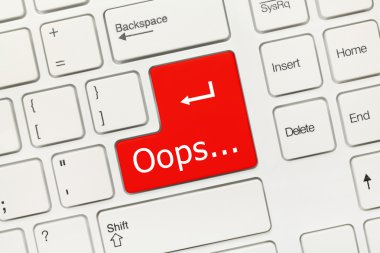 Kavramsal klavye - Oops beyaz (kırmızı tuşa)