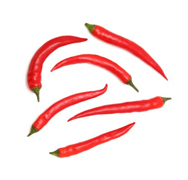 Üstten Görünüm chili biber (izole)