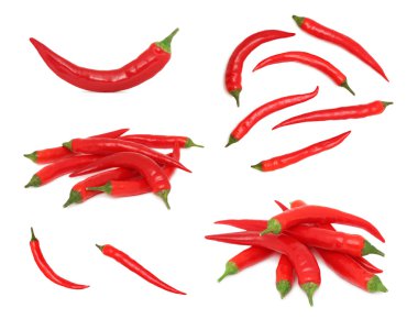 Kırmızı biber (izole ayarla)