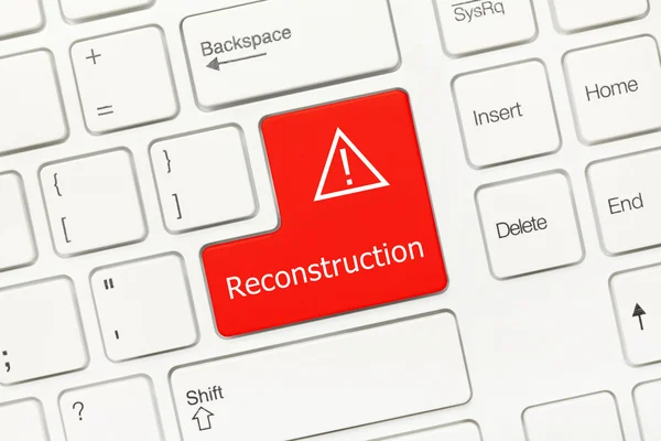 White conceptual keyboard - Reconstruction (red key) — Stockfoto