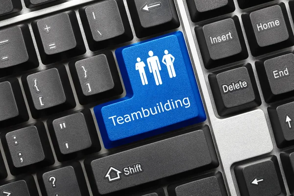 Conceptual keyboard - Teambuilding (blue key) — Stock Photo, Image