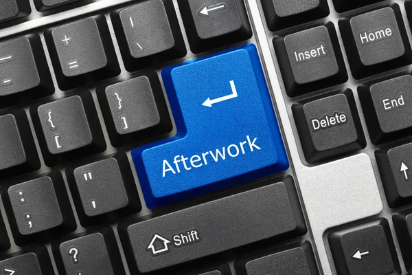 Konceptuella tangentbord - Afterwork (blå knapp) — Stockfoto