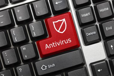 Kavramsal klavye - Antivirus (kırmızı tuşa kalkan simgesi olan)