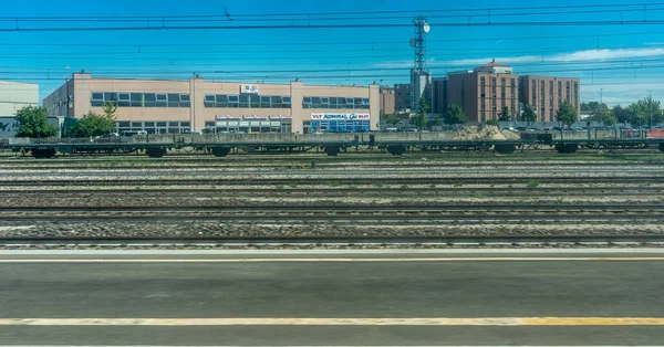 Italy June 2018 Trenitalia Good Carrier Train Italian Outskirts Track — Stock Photo, Image