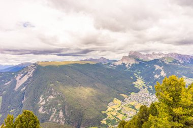 İtalya, Alpe di Siusi, Seiser Alm Sassolungo Langkofel Dolomite ile birlikte arka planda dağ olan bir ağaç.