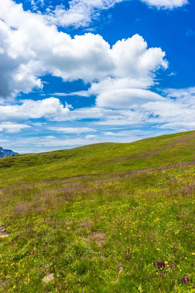 Italia Alpe Siusi Seiser Alm Con Sassolungo Langkofel Dolomite Primer —  Fotos de Stock