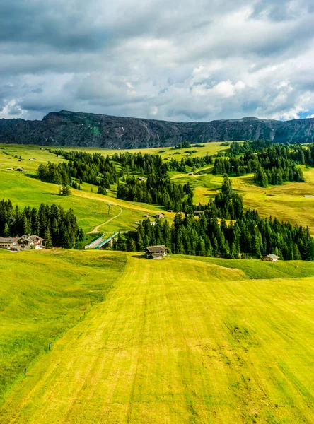 Italien Seiser Alm Seiser Alm Mit Langkofel Dolomiten Blick Auf — Stockfoto