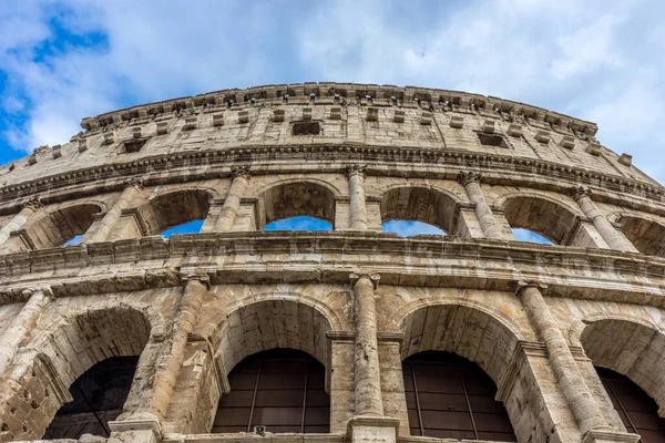 Fachada Grande Coliseu Romano Coliseu Colosseo Também Conhecido Como Anfiteatro — Fotografia de Stock