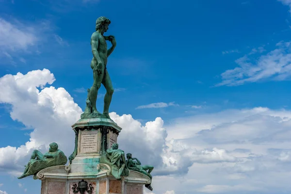 Socha Michelangela Davida Piazzale Michelangelo Michelangelovo Náměstí Florencii Itálie — Stock fotografie