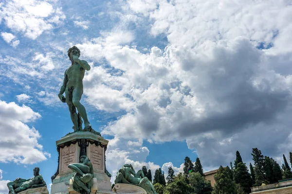 Estatua Miguel Ángel David Piazzale Michelangelo Plaza Miguel Ángel Florencia — Foto de Stock