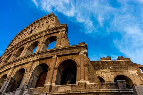 Gouden Zonsondergang Het Grote Romeinse Colosseum Colosseo Colosseum Ook Bekend — Stockfoto