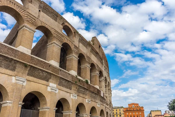 Voorzijde Van Het Grote Romeinse Colosseum Colosseo Colosseum Ook Bekend — Stockfoto