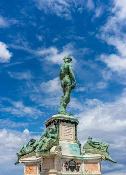 Socha Michelangela Davida Piazzale Michelangelo Michelangelovo Náměstí Florencii Itálie — Stock fotografie