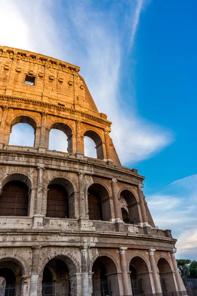 Złoty Zachód Słońca Wielkim Rzymskim Koloseum Koloseum Koloseum Znanym Również — Zdjęcie stockowe