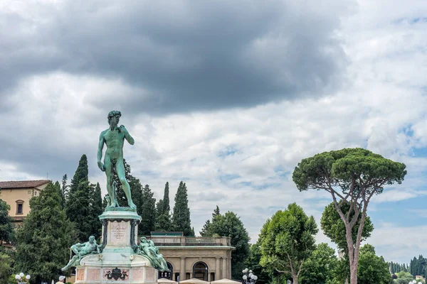 Estatua Miguel Ángel David Piazzale Michelangelo Plaza Miguel Ángel Florencia — Foto de Stock