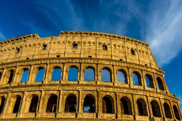 Tramonto Oro Grande Colosseo Romano Colosseo Colosseo Noto Anche Come — Foto Stock