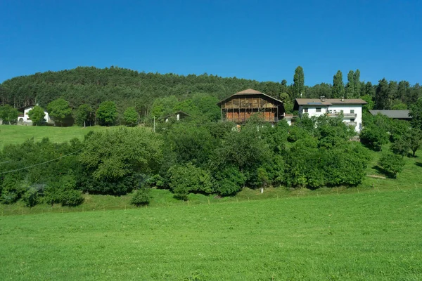 Europa Itália Trem Bolzano Para Veneza Close Campo Verde Exuberante — Fotografia de Stock